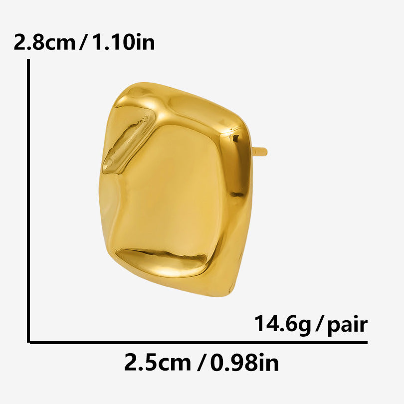 304 Stainless Steel Fashion Irregular Glazed Surface Ear Stud Women Viralgem Store