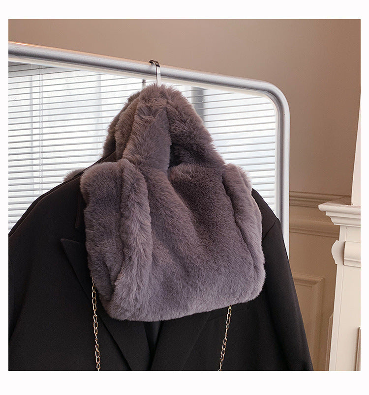 Winter Bags Chain Plush Handbag Totes Women Shoulder Bag Viralgem Store