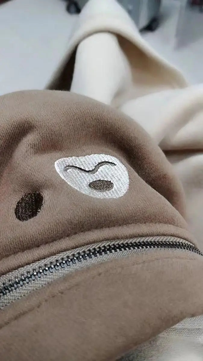 2XL Kawaii Hoodie Harajuku Bear Hooded Sweatshirt Women Korean Long Sleeve Oversized s Sweet Y2K Warm Winter Anime