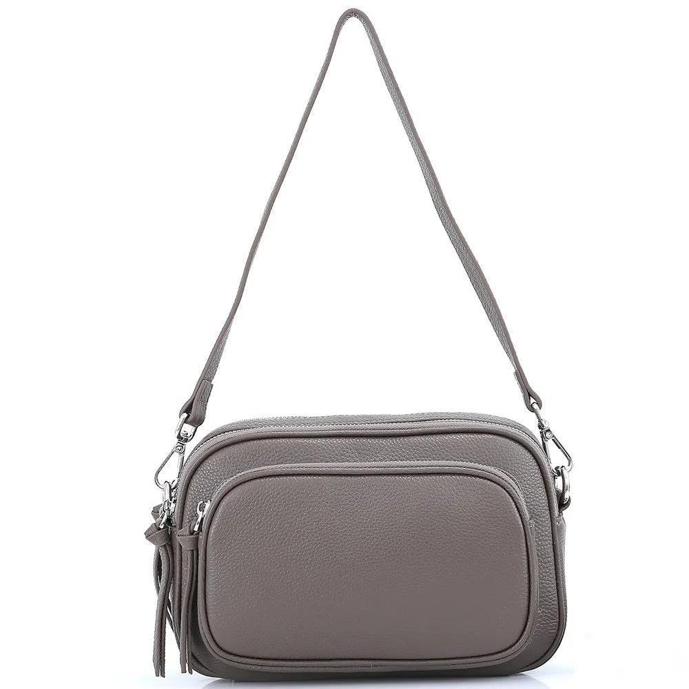 Zency Designer Women Shoulder Bag Genuine Cowhide Leather Handbag Zipper Pockets Large Capacity Female Crossbody Bag White Viralgem Store