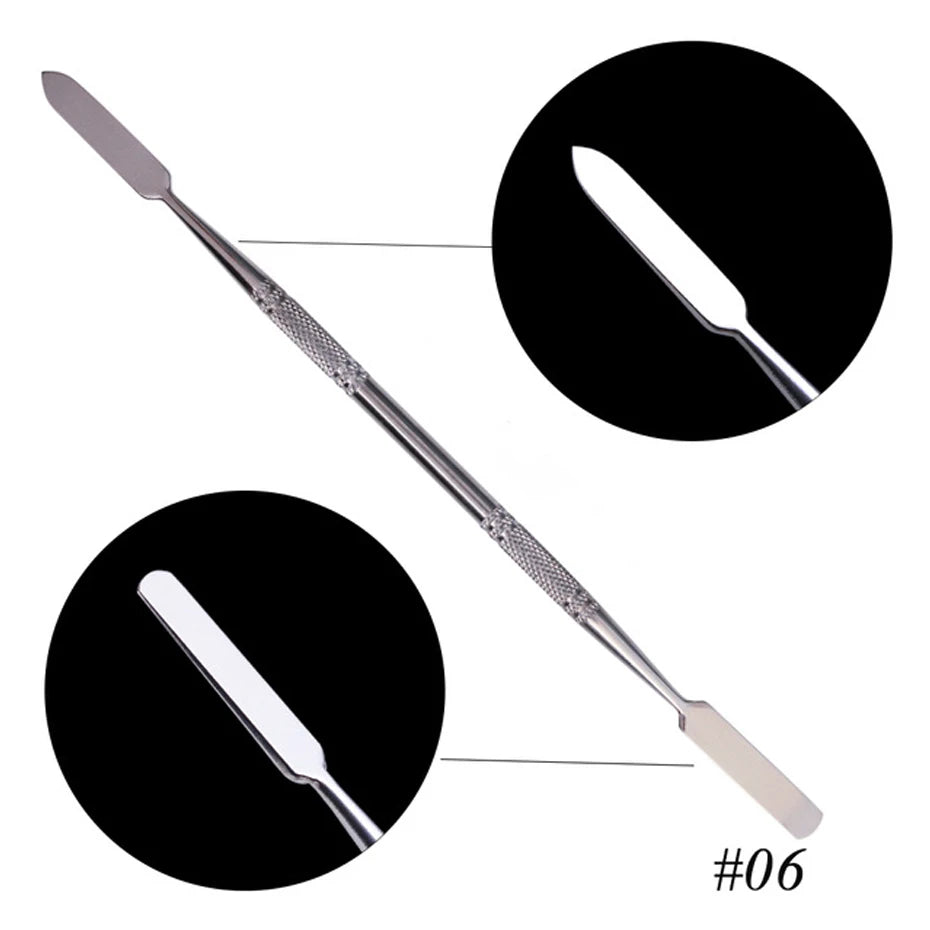 1pcs Double-ended Stainless Steel Nail Cuticle Pusher Tweezer For Dead Skin UV Gel Polish Remove Pedicure Manicure Tool LY01-16