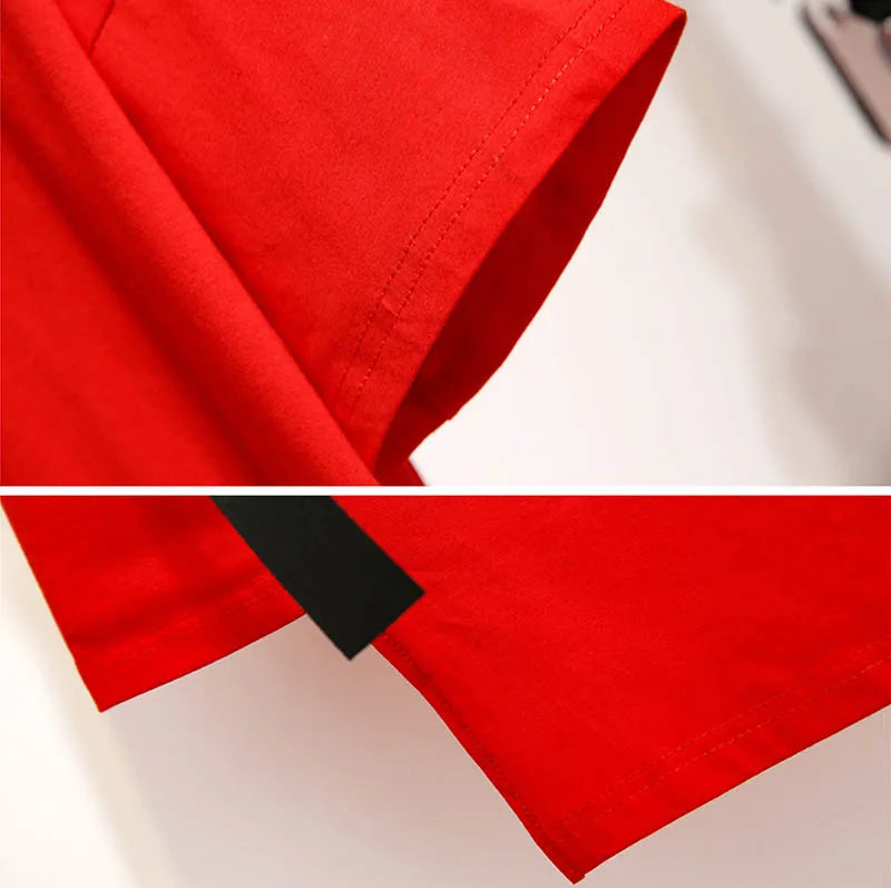150Kg Plus Size Women's Summer Loose Letter T-Shirt Dress Bust 157cm 6XL 7XL 8XL 9XL 10XL Short-Sleeved O-Neck Dress Black Red
