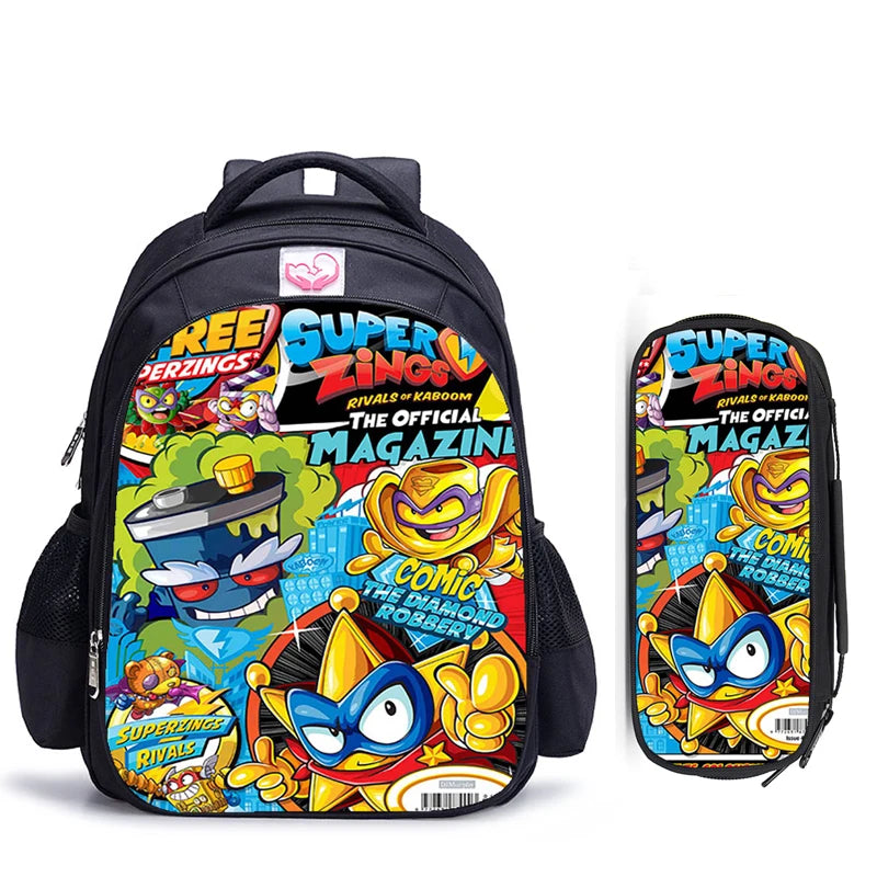 16 Inch Super Zings Children School Bags Orthopedic Backpack Kids School Boys Girls Mochila Infantil Catoon Bags Gift