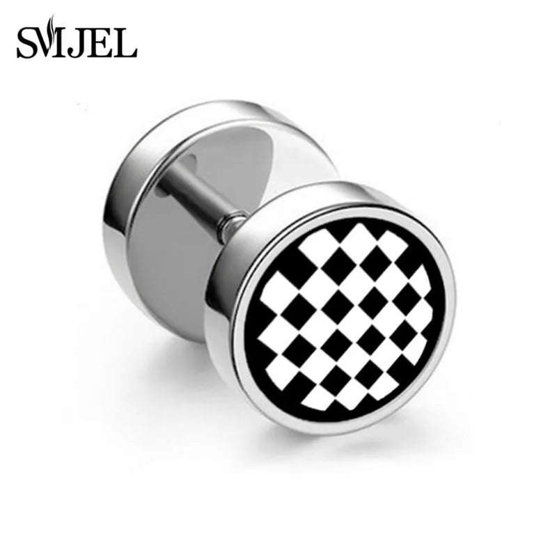 1Pc Punk Black Multiple Styles Stainless Steel Stud Earrings For Men Women Gothic Hip Hop Ear Jewelry Skull Star Studs 2024 Viralgem Store