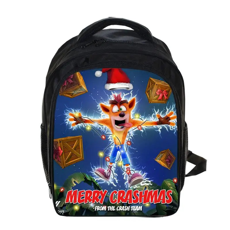 13 Inch Game Crash Bandicoot Backpack Cartoon Kindergarten Backpacks Boys Girls Children School Bags Kids Book Bag Gift