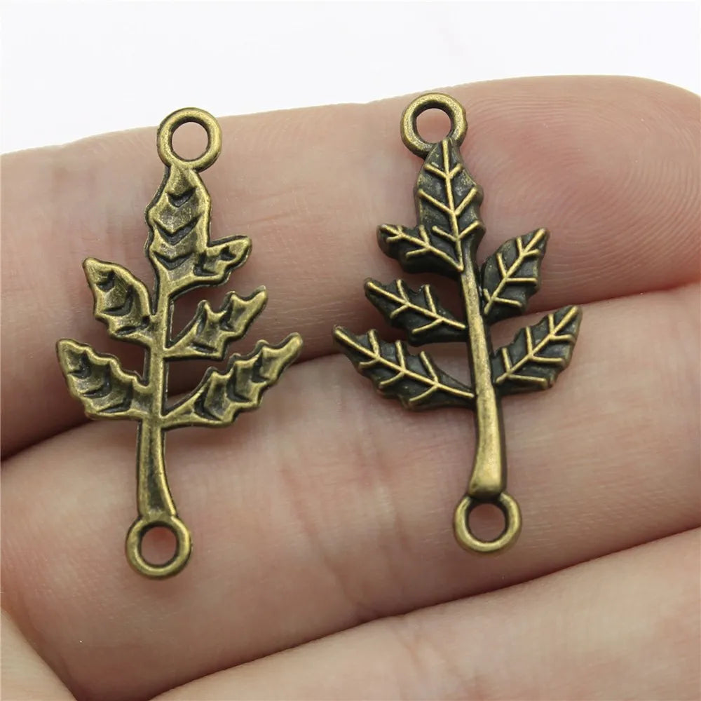 10pcs Tree Branch Pendant Charms Antique Bronze Color Branch Leaves Charms Jewelry DIY Branch Charms For Bracelet Making