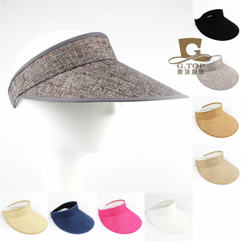 Sun Visors For Women Faux Linen Fashion Hats For Women Sports Visor Women hats