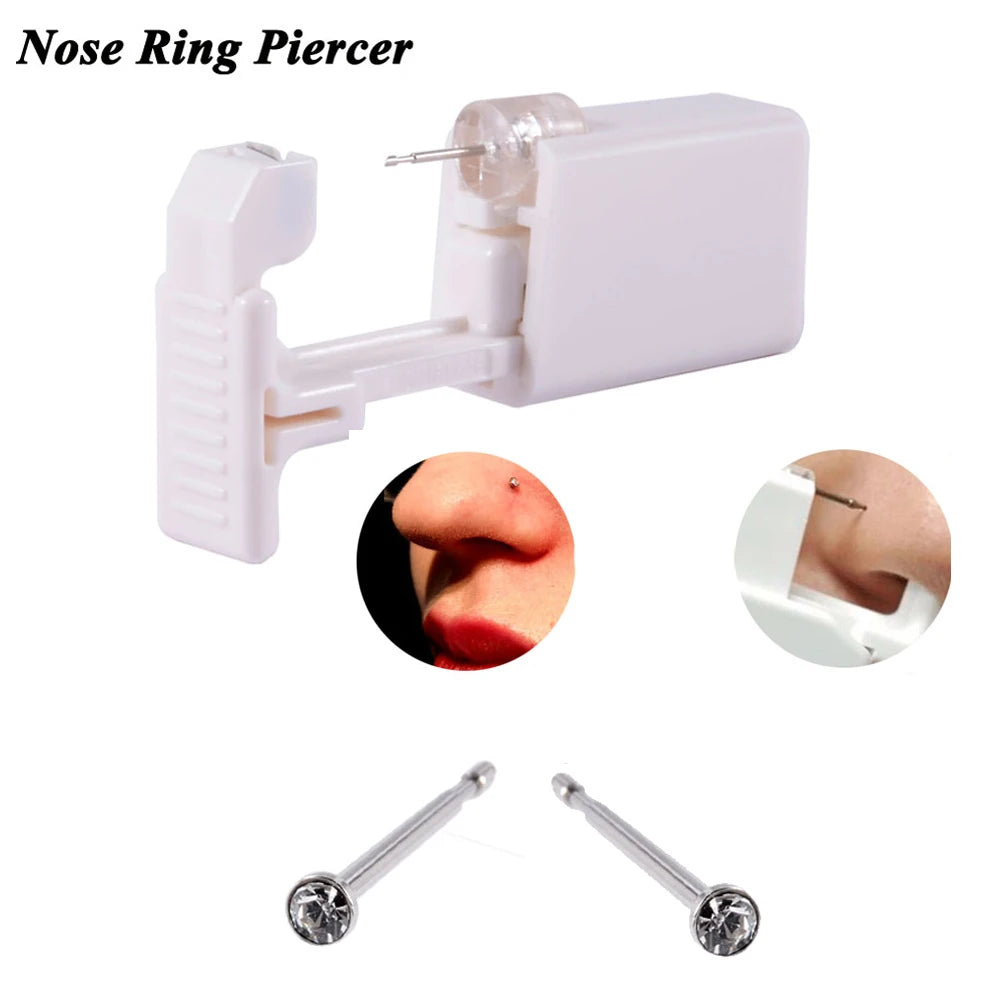 1 Unit Disposable Safe Sterile Piercing Unit For Gem Nose Studs New Generation More Safe Nose Piercing Gun Piercer Machine Kit