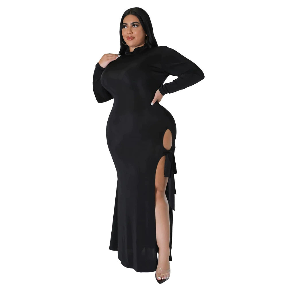 345xl plus Size Sexy Slip Fall/Winter Ladies Dress Plus Size Dress