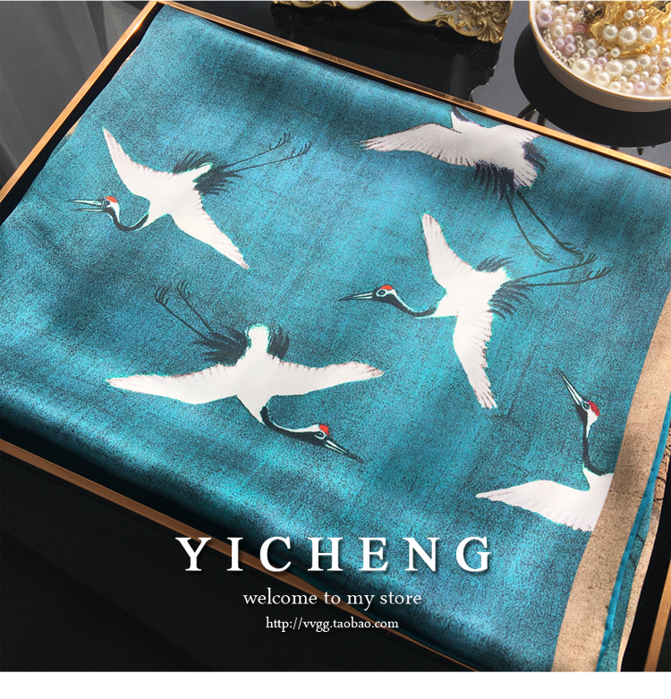 Vincent Van Gogh's Oil Painting Series Large Kerchief Middle-Aged Gift Real Silk Viralgem Store