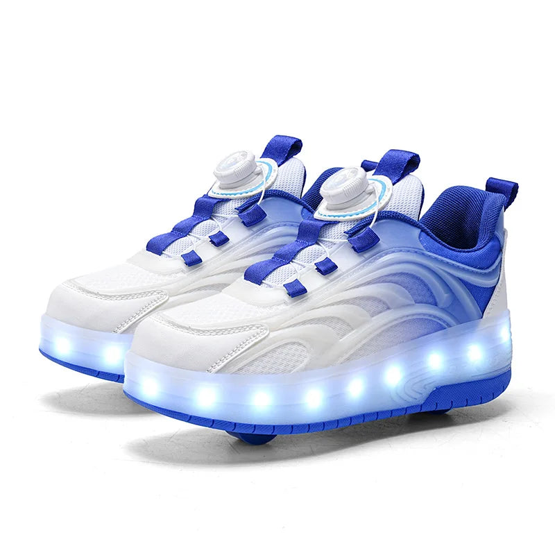 Two Wheels Children's Led Light Roller Skate Shoes For Kids Boys Girls Glowing Sports Luminous Sneakers Skateboard USB Charging Viralgem Store