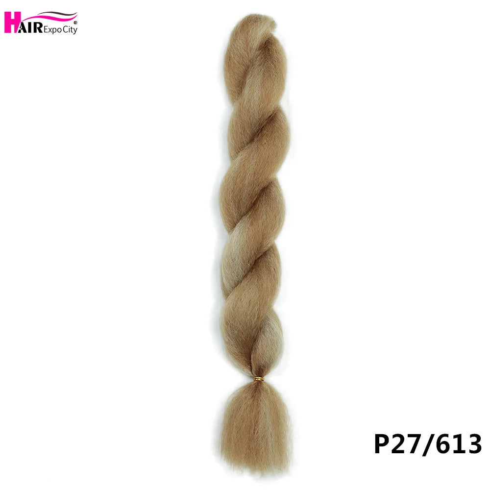 Vixen Crochet Bulk Hair 26 inch Jumbo Synthetic Braiding Hair Fluffy Kinky Straight Crochet Braids Extension Hair Expo City Viralgem Store