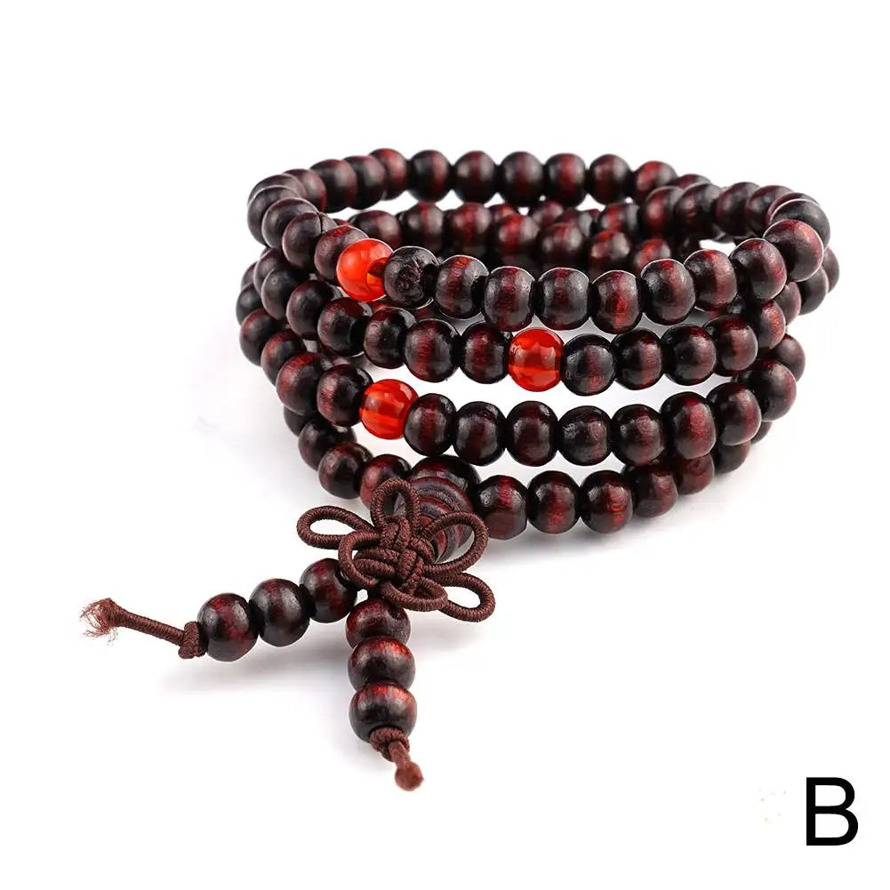 6mm Natural Sandalwood Buddhist Beads Bracelets 108 Men Meditation Wood Buddha layer Bracelet Bangles Prayer Beads Women Be I6Y0