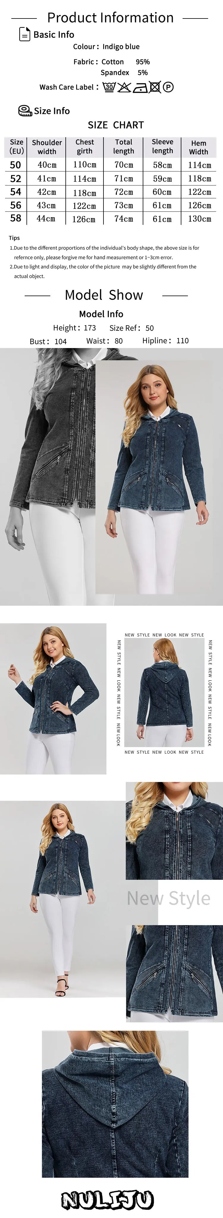 Women's plus Size Casual Denim Jacket Loose Fit Classic Style Button Detailing Long Sleeve Blue Outerwear Viralgem Store