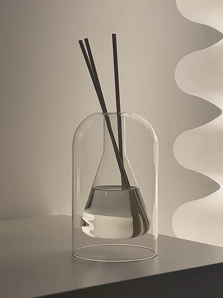 130ml Transaprent Aromatherapy Diffuser Bottle Gifts Glass Container Reed Diffuser Essential Oil Bottle with Fragrance Stick