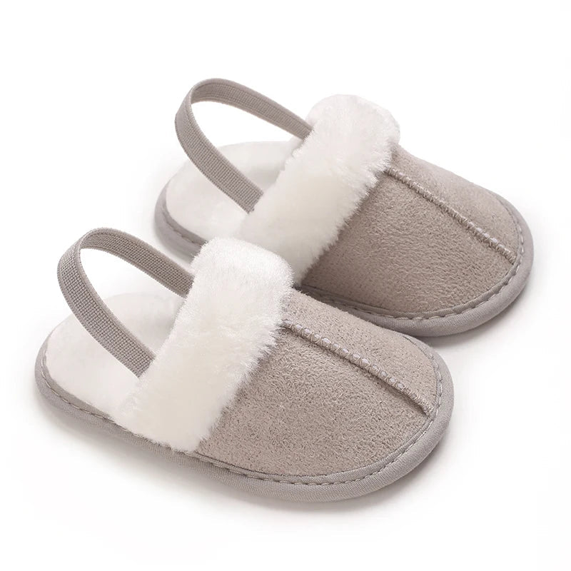 0-1 Years Old Winter Baby Slippers Fluffy Baby Boy Girl Sandals Cute Plush Soft Non-slip Sole Toddler First Toddler Baby Shoes Viralgem Store
