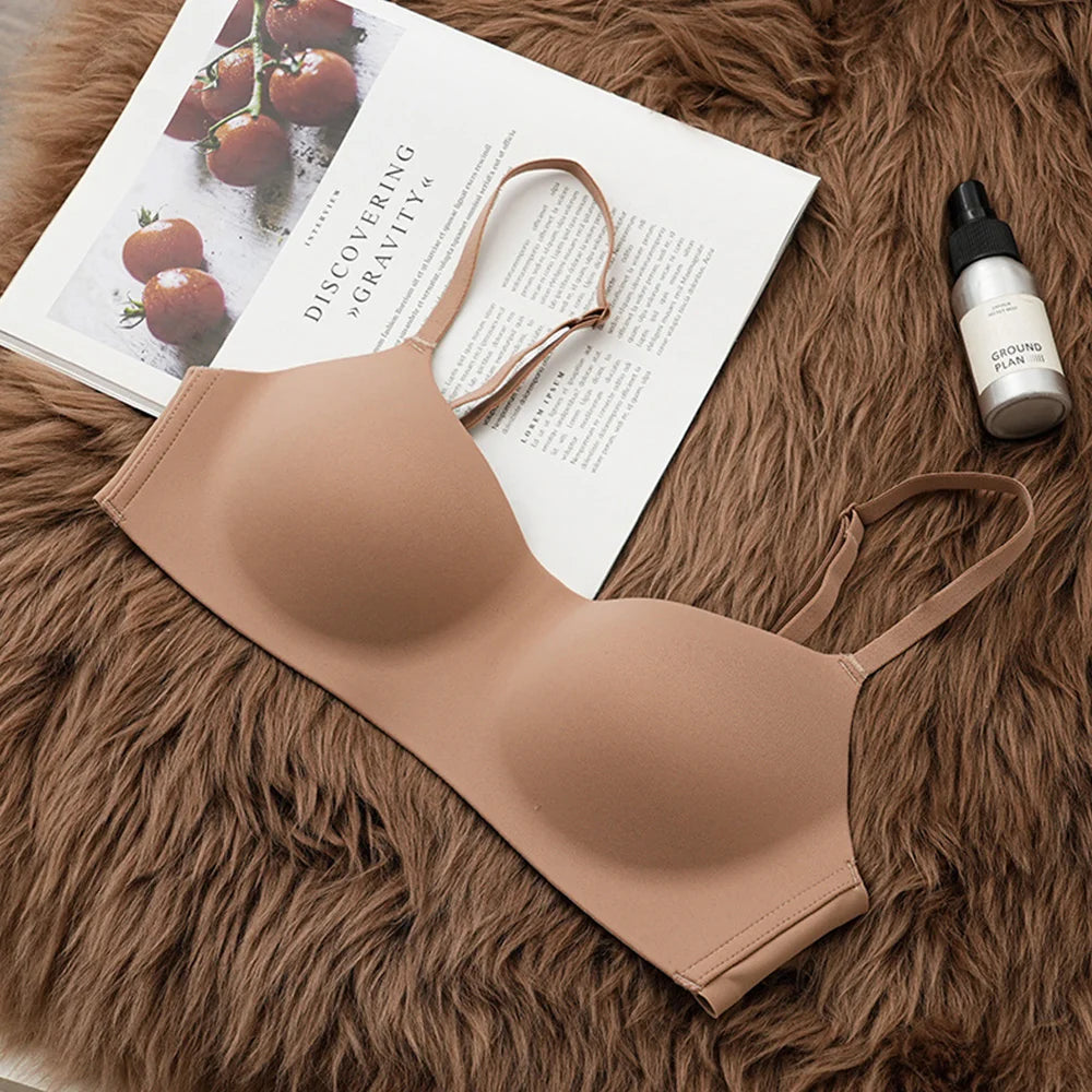 Women Push Up Bra For Small Breast Non-Wire Female Sexy Lingerie Solid Color Seamless Tube Top Bras Beauty Back Underwear Gather