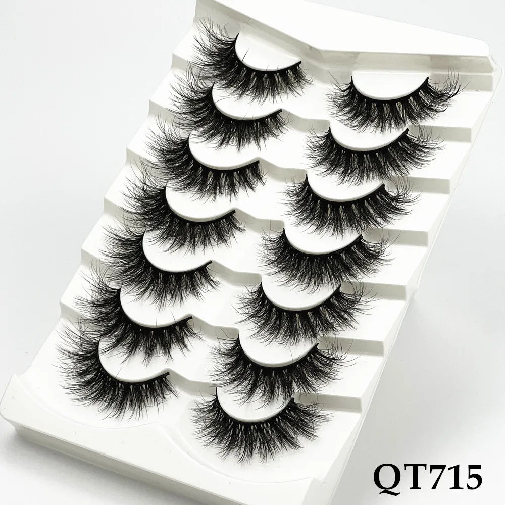 5/7/8 pairs 3D mink Lashes ,soft fluffy natural false eyelashes,individual eyelash extension, makeup tools lashes wholesale