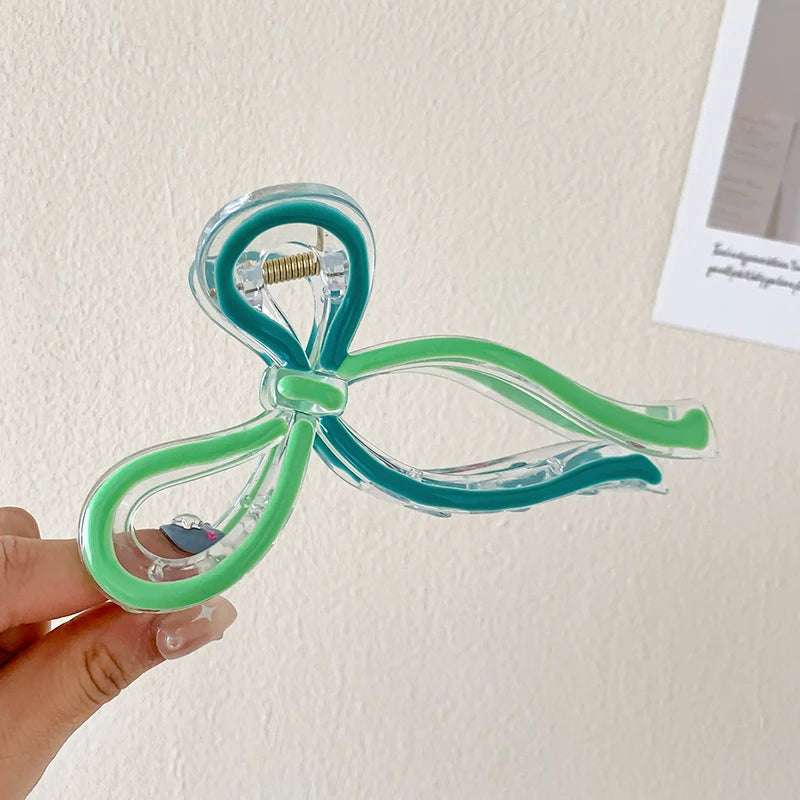 AISHG Crab Hair Clips Women Large Shark Jelly-colored Bow Claw Clips Scissors Shape Clamp Joker Hairpin Girls Hair Accessories Viralgem Store