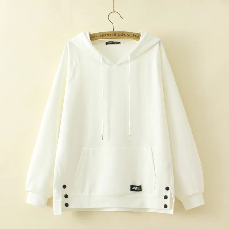 2023 Autumn Women Clothes Plus Size Hoodie Loose Casual Hooded Sweatshirt Curve Female S73 2315