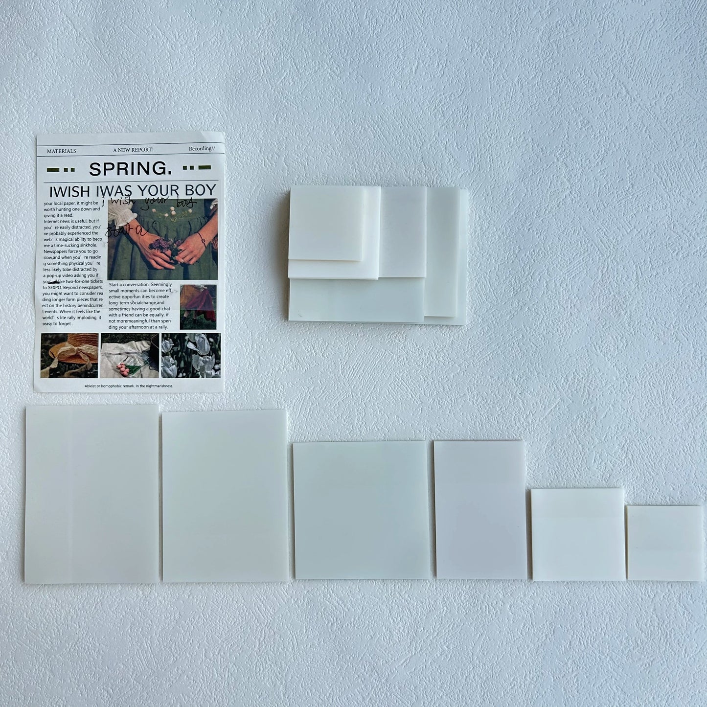 300 Sheets Creative Transparent PET Waterproof Sticky Note Pads Notepads Posits for School Stationery Office Supplies