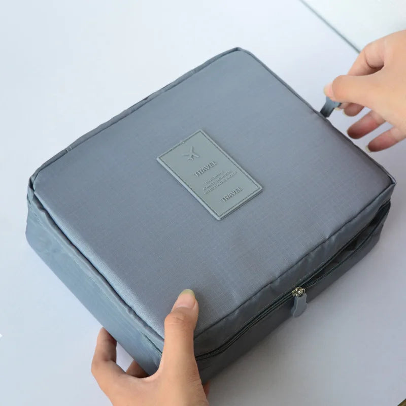 Travel Organizer Women Portable Toiletries Organizer Cosmetic Bag Girls Multiple Compartments Waterproof Make Up Storage