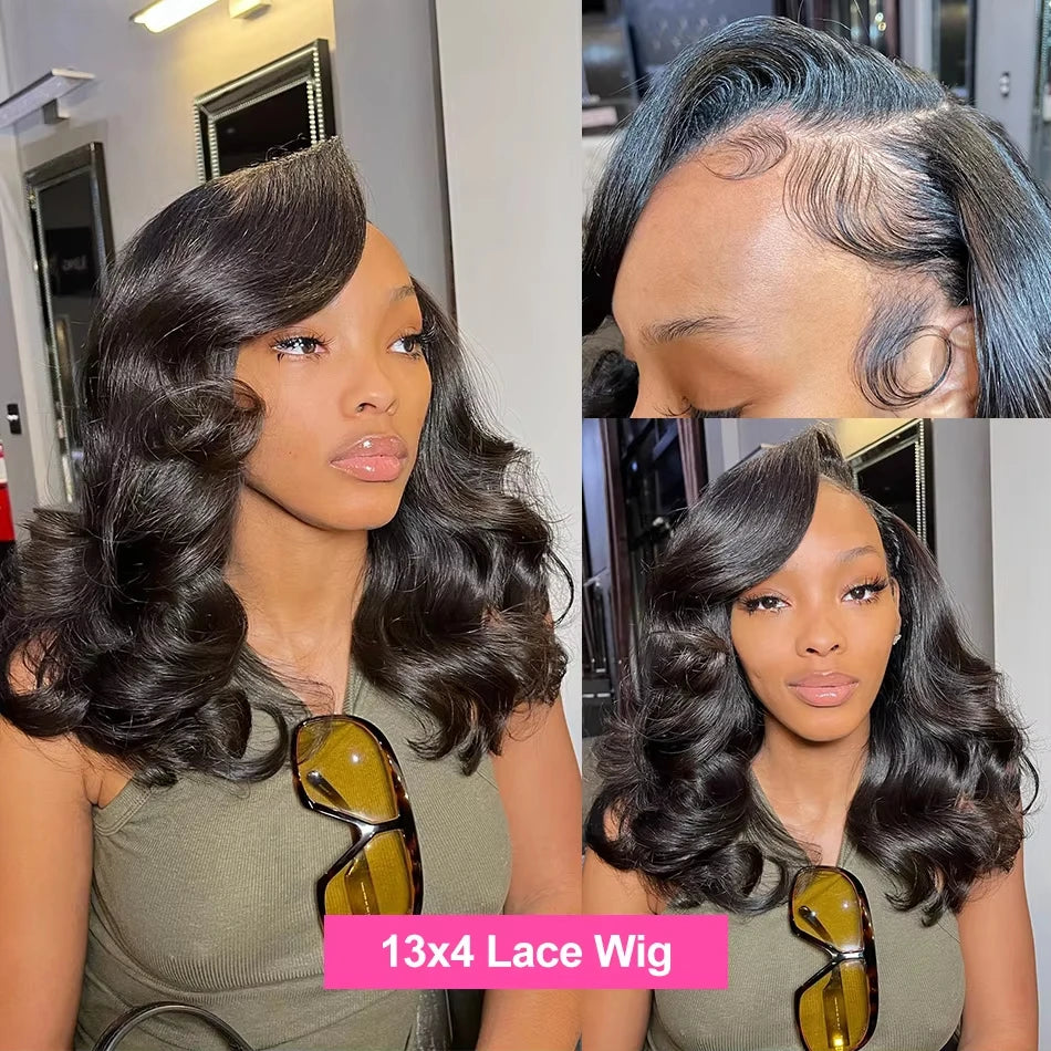 250 Density Short Bob Body Wave 13x4 13x6 Transparent Lace Front Human Hair Wigs Brazilian Lace Frontal Wig 5x5 Lace Closure Wig Viralgem Store