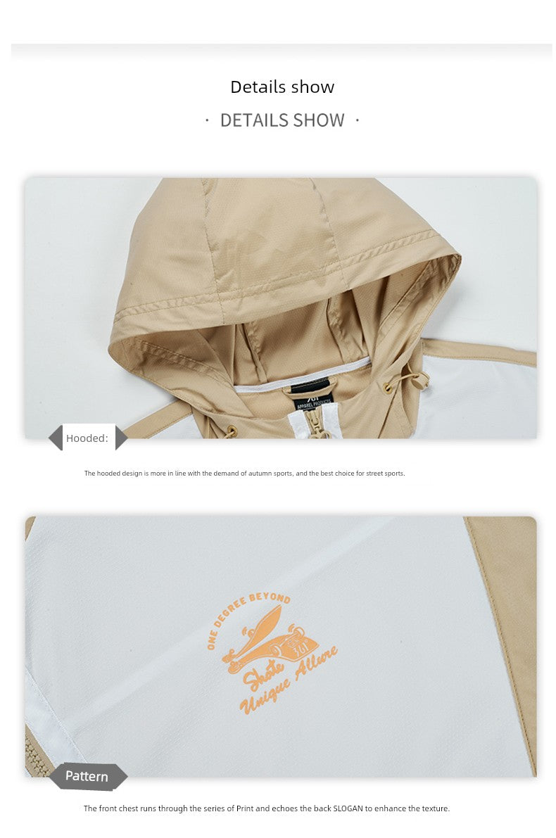 361 Degrees Women's Sports Thin Coat Windproof New 2024 Autumn Fashion Trend Multicolor Hooded Casual Wind Coat Only