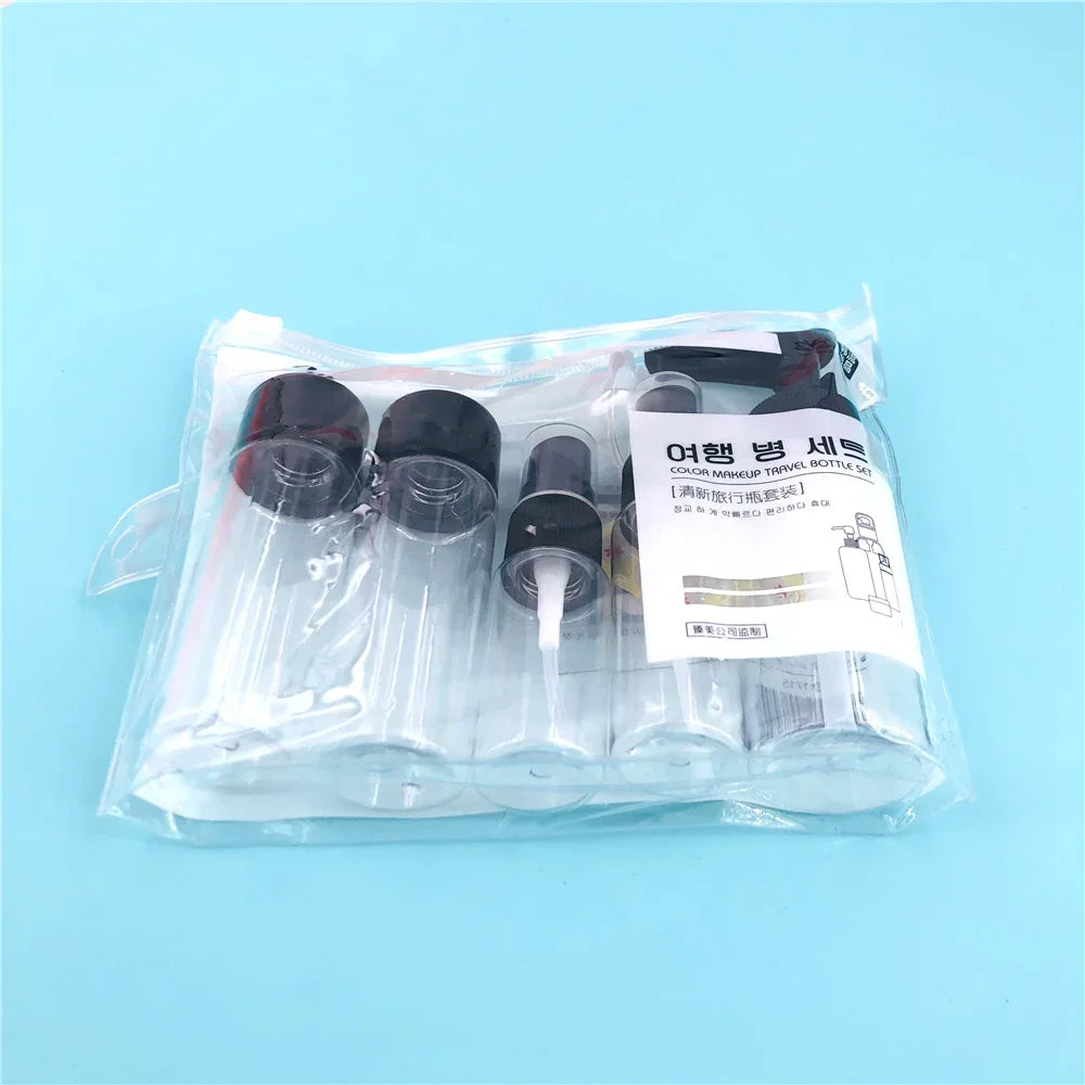 10 pc/Set Travel Mini Makeup Cosmetic Face Cream Bottles Plastic Transparent Empty Make Up Container Travel Accessories