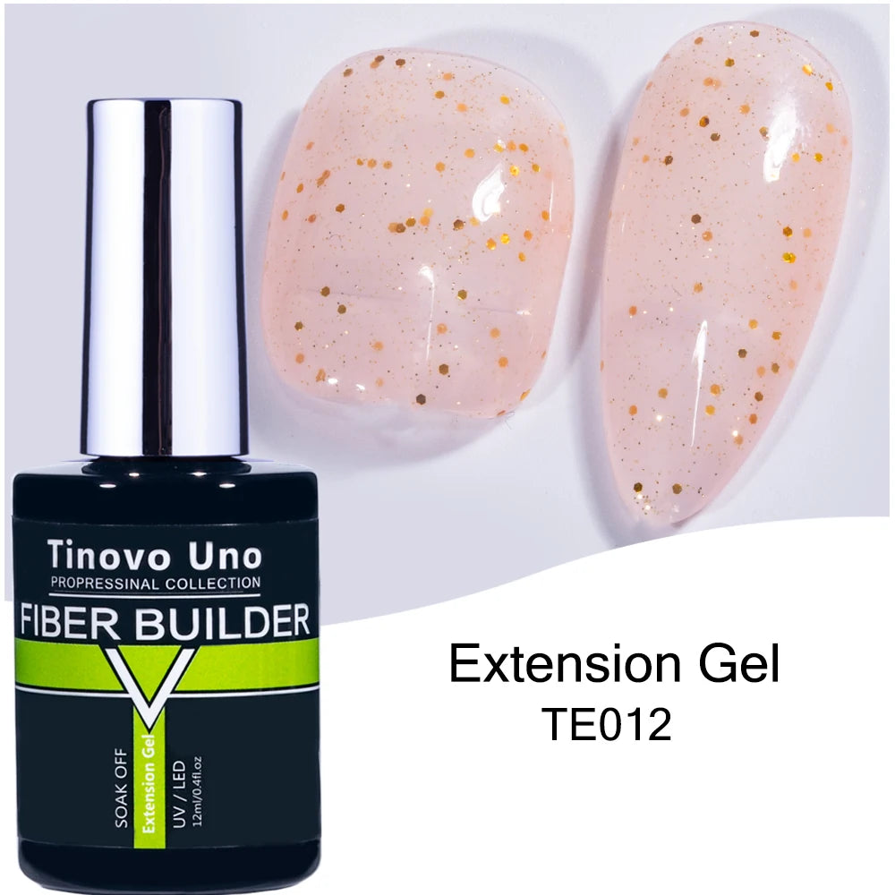 Tinovo Uno 41 Colors Builder Nail Gel in A Bottle Fiber Gel for Extensions Semi Permanent UV Building Poly Acrylic Nails Liquid