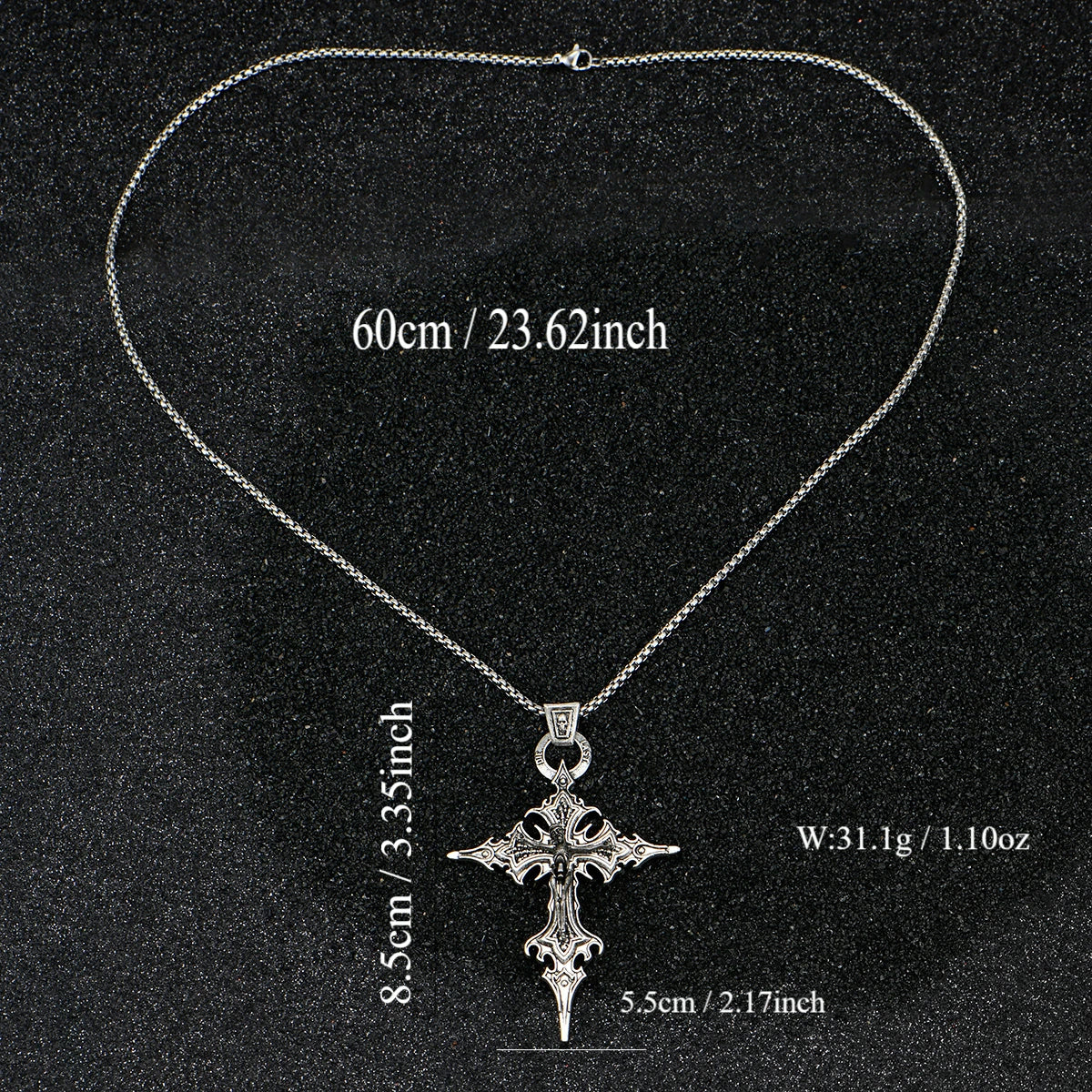 A Fashionable and Personalized Retro Gothic Nail Cross Skull Cross Pendant Necklace Halloween Necklace Viralgem Store