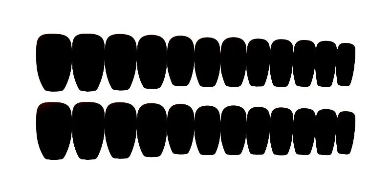 24PCS/1BOX Europe and America Pure Black Matte Nail Fake Nails