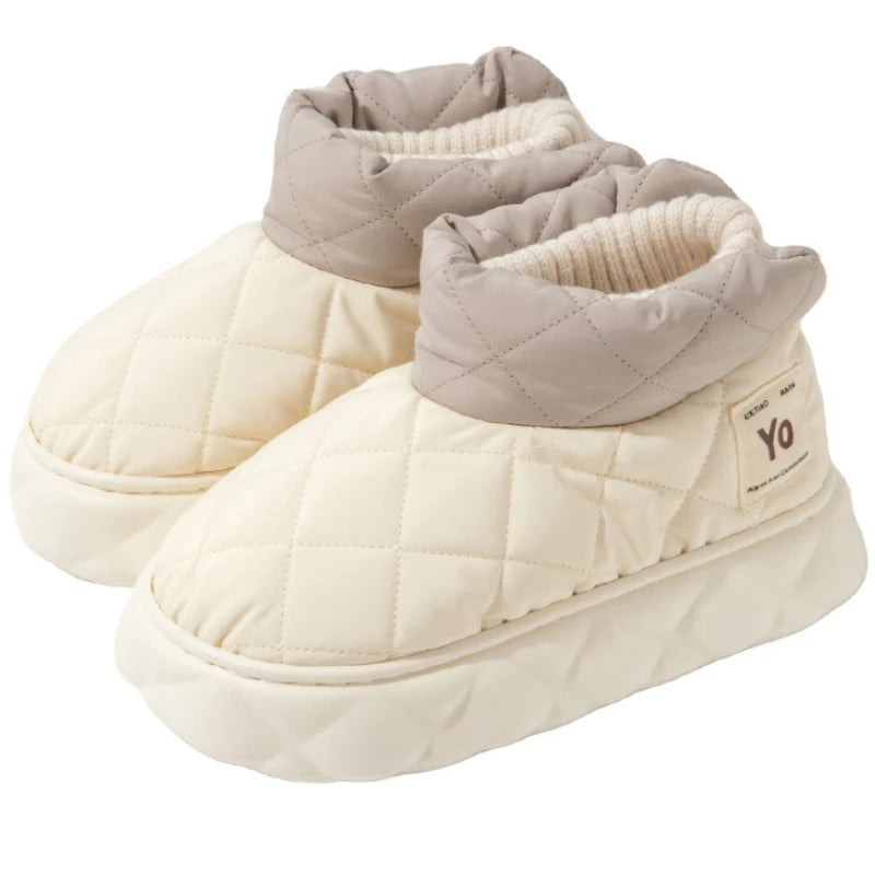 Winter Soft Women's Snow Boots Warm Snow Boots Thick Sole Bare Boots Mesh Red Couples Warm and Comfortable Winter Shoes Snow