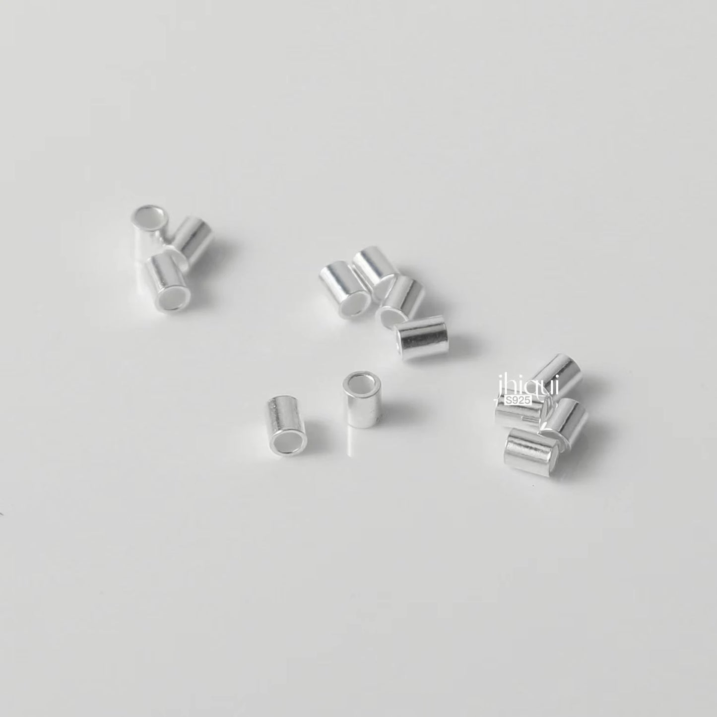 20PCS 925 Sterling Silver Crimp & End Beads 1.5/2/2.5mm Spacer Tube Beads for Jewelry Making Jewelry Findings