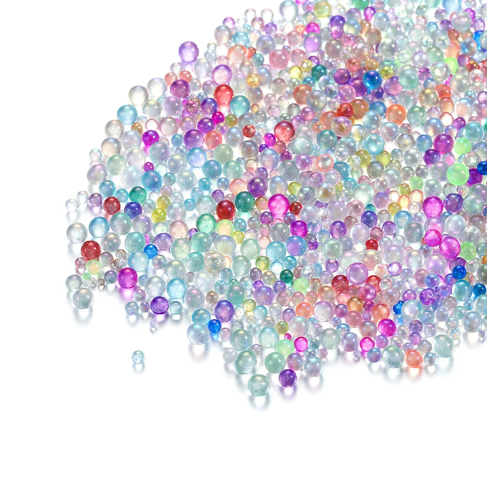 100g 0.4-3mm Mini Bubble Ball Beads Tiny Glass Bead Resin Filling for Silicone Mold UV Resin Epoxy Filler DIY Nail Art Decor Viralgem Store