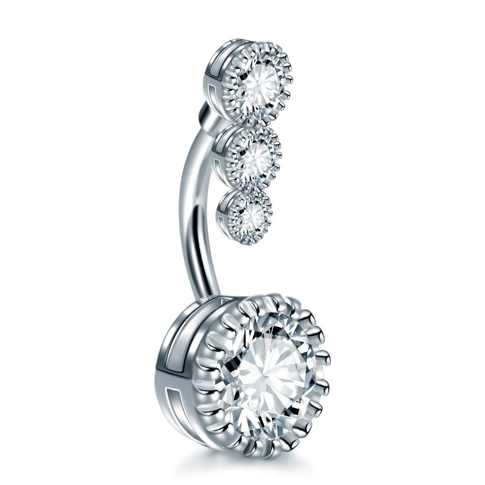 1PC Stainless Steel Belly Button Piercing Body Jewelry Women Cubic Zirconia Drop Dangle Earring Navel Piercing ombligo