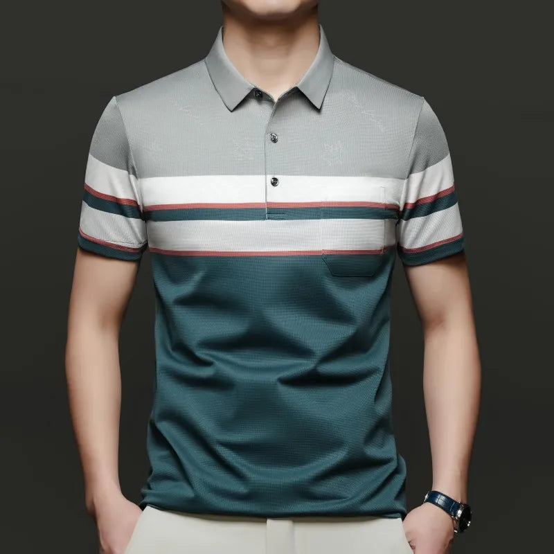 Top Grade Summer Brand Polo Shirts For Men Designer Summer Stripped Luxury Short Sleeve Slim Casual Tops Fashions Men Clothes Viralgem Store