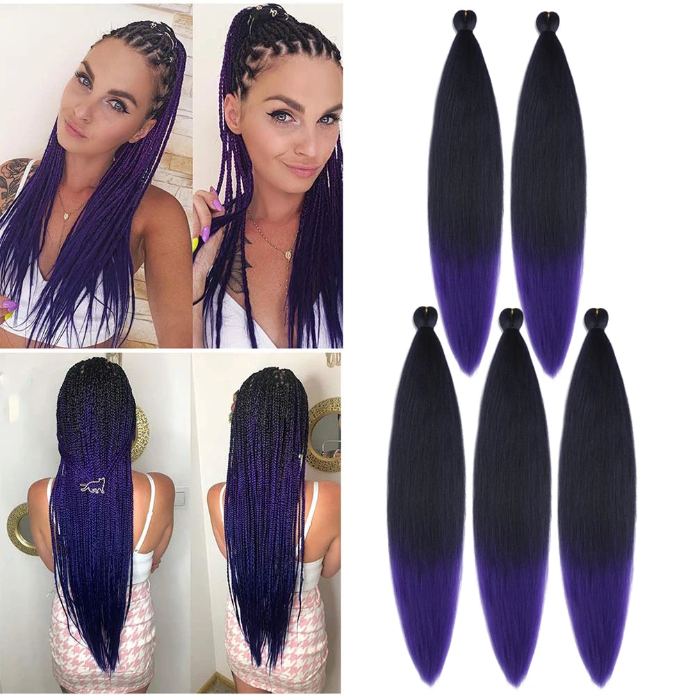 1/3/5 Packs/Lot 26 Inch Pre-stretched Braiding Hair Ombre Braiding Hair Hot Water Setting Synthetic Braiding Hair Extensions