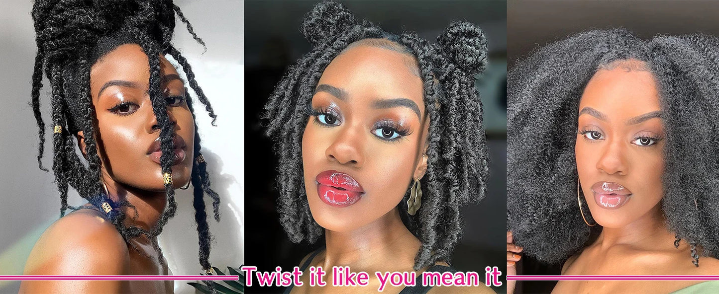 12 -30 Inch Afro Twist Twist Braiding Hair Springy Afro Twist Hair Pre Fluffed Spring Twist Hair For Soft Locs Synthetic Hair