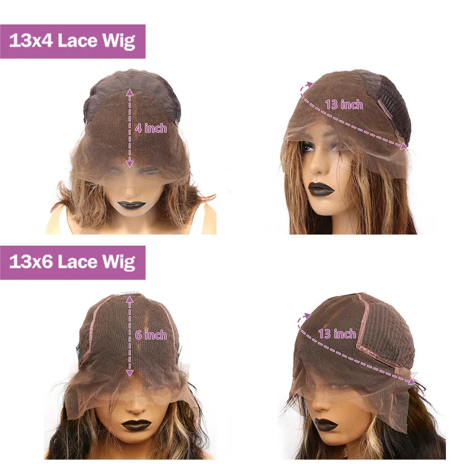 30 38 Inch Bone Straight Highlight Wigs Honey Brown13x6 HD Lace Front Wig Brazilian Ombre Color 13x4 Lace Frontal Wig Human Hair Viralgem Store