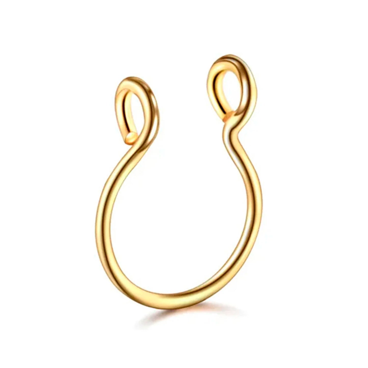 1Pc/5pcs Set Horseshoe Fake Nose Ring false,U Shaped Nath false Septum Rings,316L Stainless Steel Fake Nose Piercing,Non Pircing