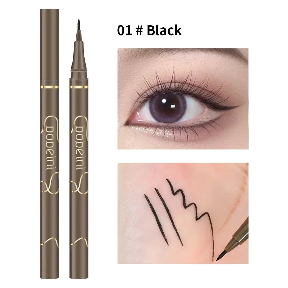 Waterproof Quick Dry Liquid Eyeliner Pen Lasting Lying Silkworm Eyeliner Pencil Ultra-fine Matte Black Brown Beauty Eyes Makeup