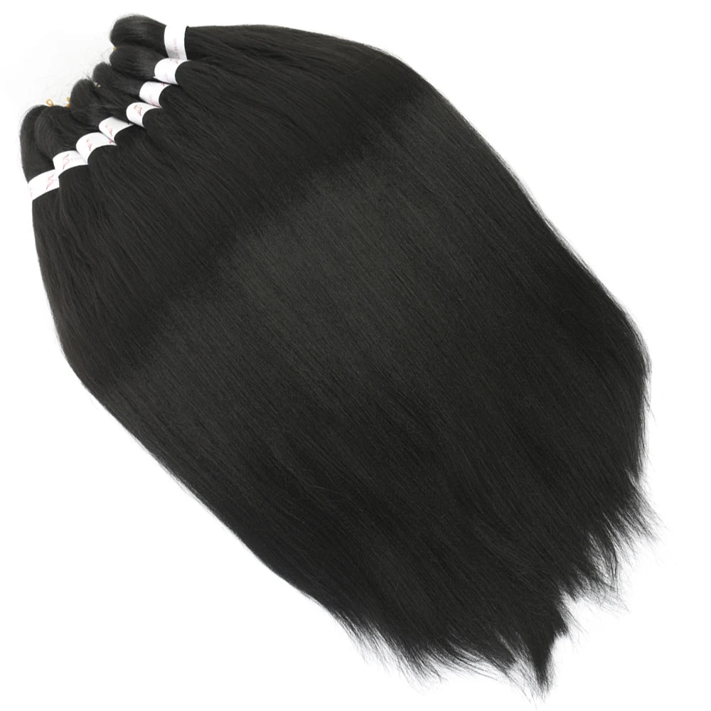 8 Packs Pre Stretched Braiding Hair 30in/26in/20in Xpression Braids Extensions Black Color Synthetic Expression Hair for Braids