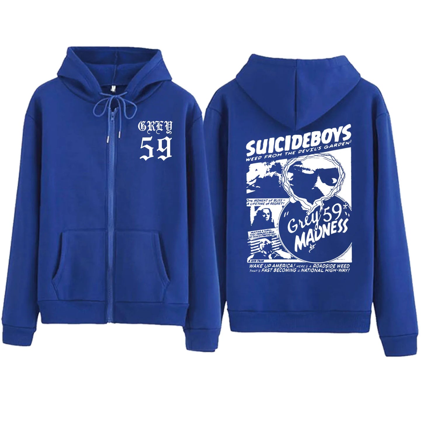 Suicideboys G59 Zipper Hoodies For Men Women Long Sleeves Streetwear Retro Gothic Hip Hop Music Fans Gift Zip-up Jacket Coats