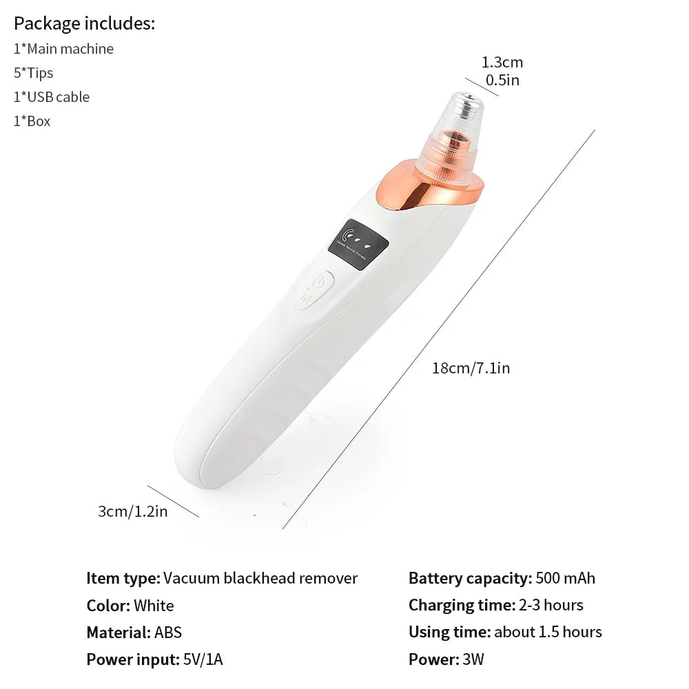 Vacuum Nose Blackhead Remover Face Cleansing Beauty Machine Facial Suction Cleaner Pimple Dead Skin Remover Extractor Skin Care Viralgem Store