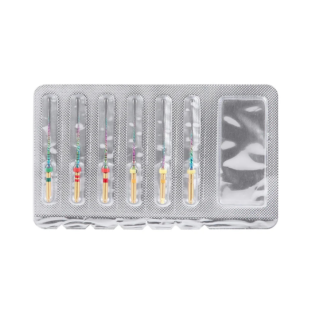 6 Pcs/Box Dental Rotary M3 Rainbow Files Thermal Activation Accessories Endodontic For Root Canal Files Cleaning Dentist Use