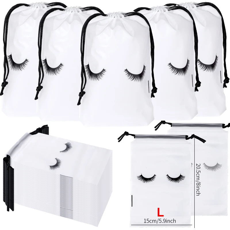 20Pcs Eyelashes Make Up Bag Reusable Aftercare Bags Toiletry Lipstick Travel Pouch Lash Extension Supplies Cosmetic Makeup Tools