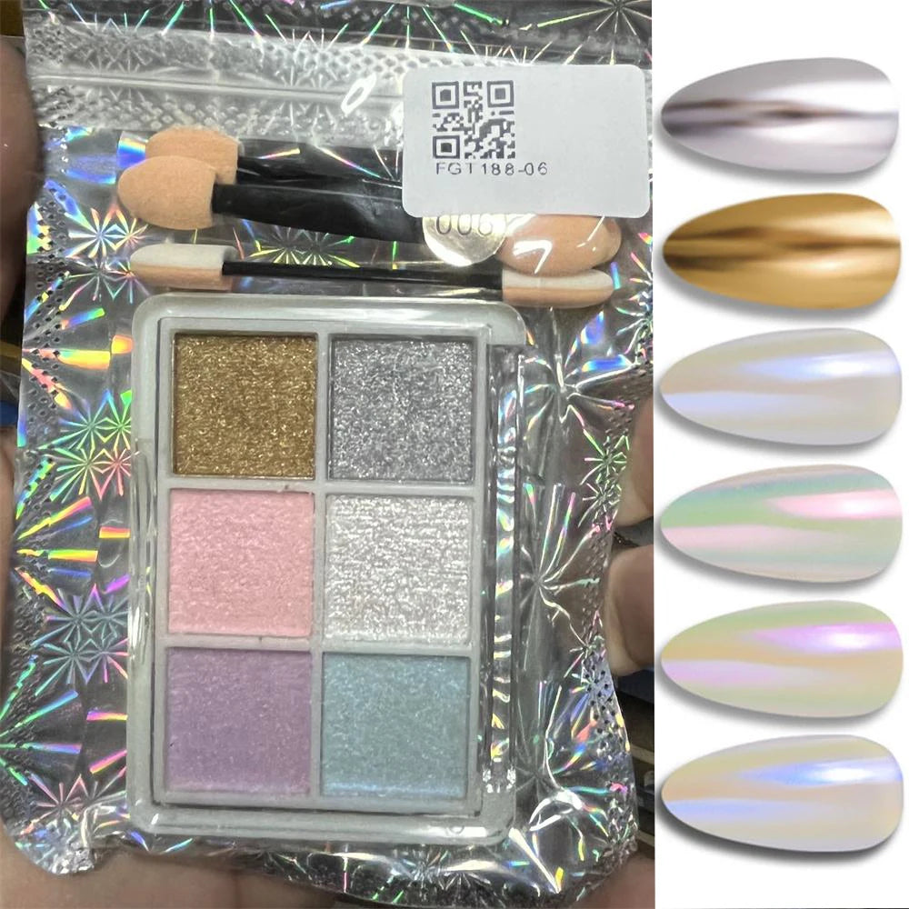 1 Box Mirror Glitter Powder Nail Decoration Metallic Chrome Nail Powder Set Y2K Rubbing Glitter Pigment Flakes Manicure Accessor