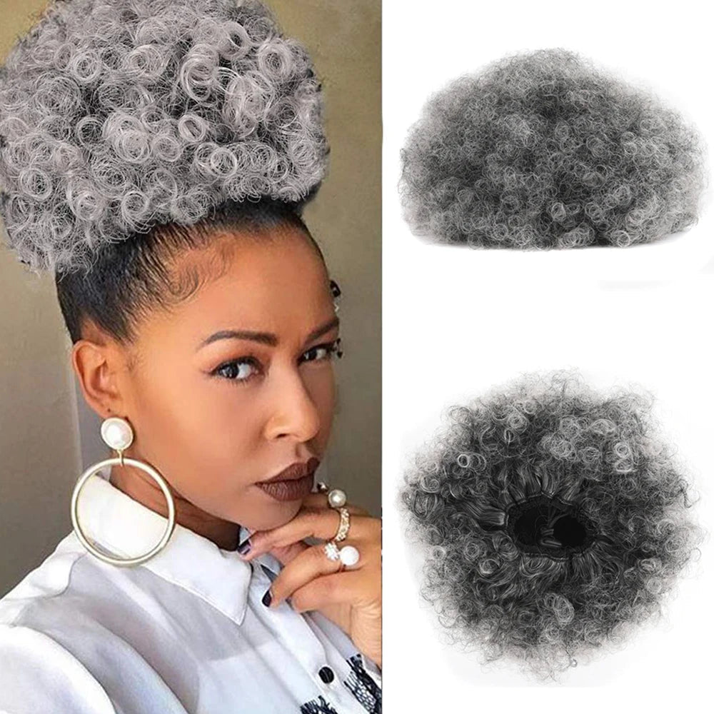 Synthetic Large Afro Puff Drawstring Ponytail Kinky Curly Bun HairPiece African American Clip in Updo Extensions for Black Women Viralgem Store