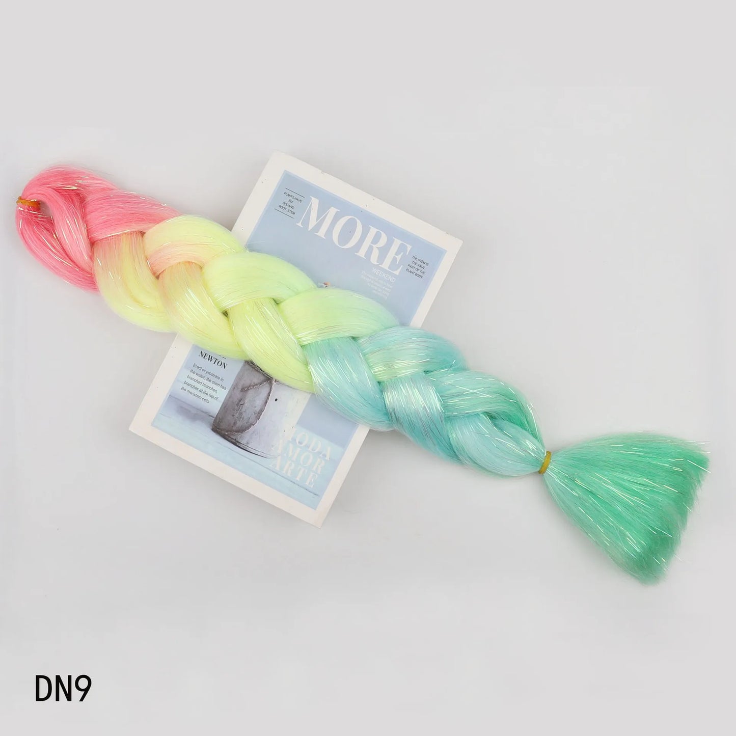 1-4 Packs Ombre Braiding Hair Extensions Synthetic Glitter Sparkle Rainbow Colored Hair 24inch Jumbo Braids Extensions for Women